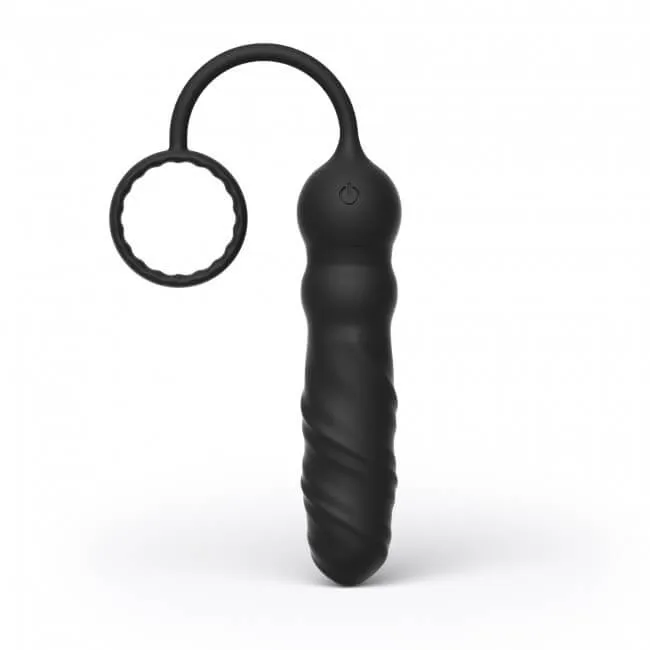 Levně Anální vibrující kolík a erekční kroužek na penis