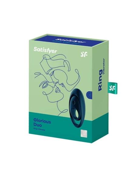 Satisfyer Gloriouse Duo - nabíjecí, vodotěsný vibrační kroužek na penis (modrý)