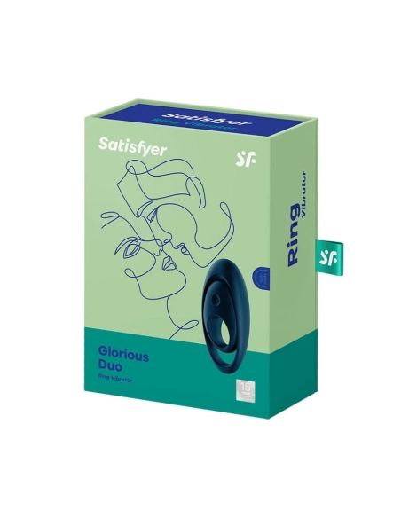Satisfyer Gloriouse Duo - nabíjecí, vodotěsný vibrační kroužek na penis (modrý)
