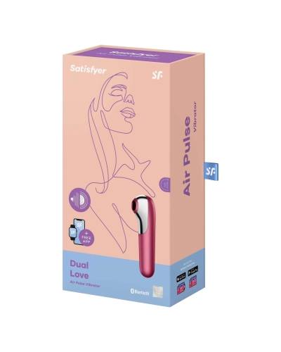 Satisfyer Dual Love - nabíjecí, vodotěsný smart vibrátor na klitoris a vagínu (červený)