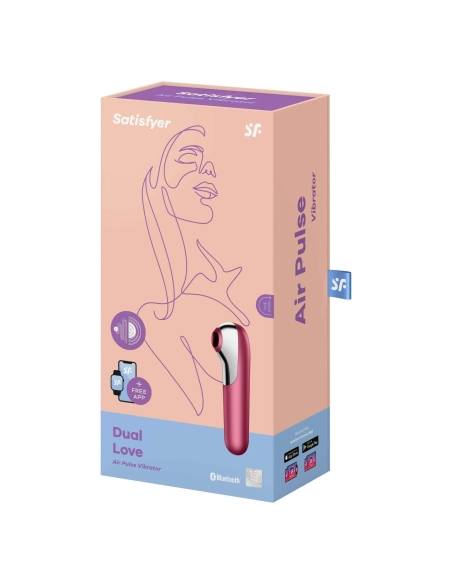 Satisfyer Dual Love - nabíjecí, vodotěsný smart vibrátor na klitoris a vagínu (červený)