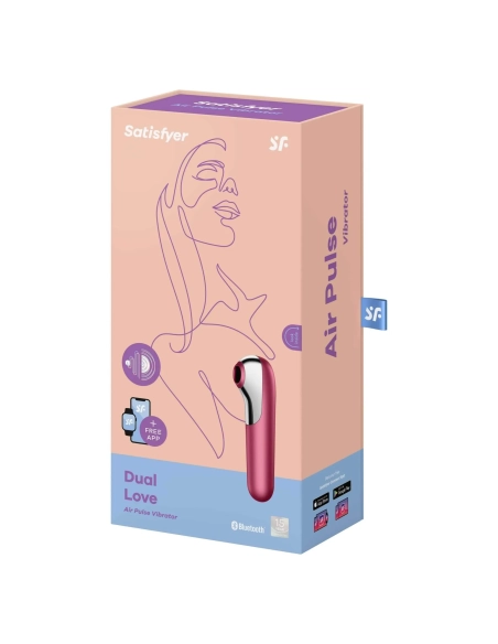 Satisfyer Dual Love - nabíjecí, vodotěsný smart vibrátor na klitoris a vagínu (červený)