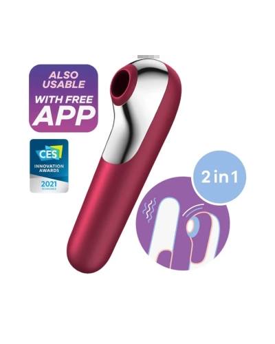 Satisfyer Dual Love - nabíjecí, vodotěsný smart vibrátor na klitoris a vagínu (červený)
