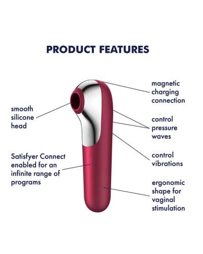 Satisfyer Dual Love - nabíjecí, vodotěsný smart vibrátor na klitoris a vagínu (červený)