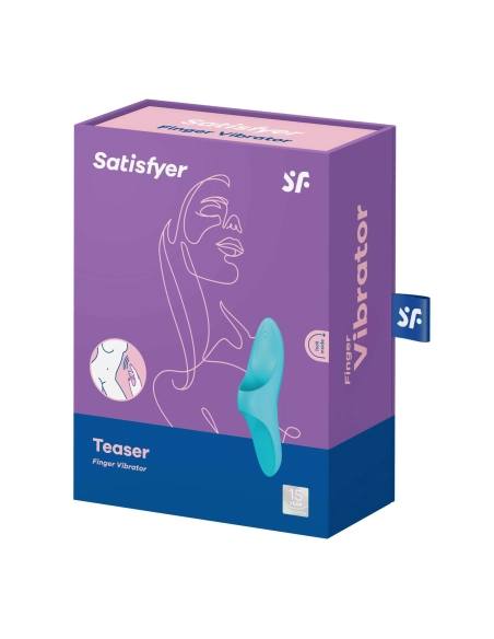 Satisfyer Teaser - nabíjecí, vodotěsný prstový vibrátor (tyrkysový)