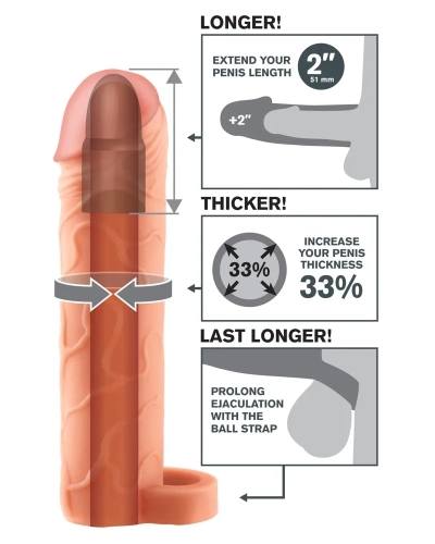 X-TENSION Perfect 2 návlek na penis s kroužkem na varlata