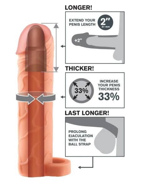 X-TENSION Perfect 2 návlek na penis s kroužkem na varlata