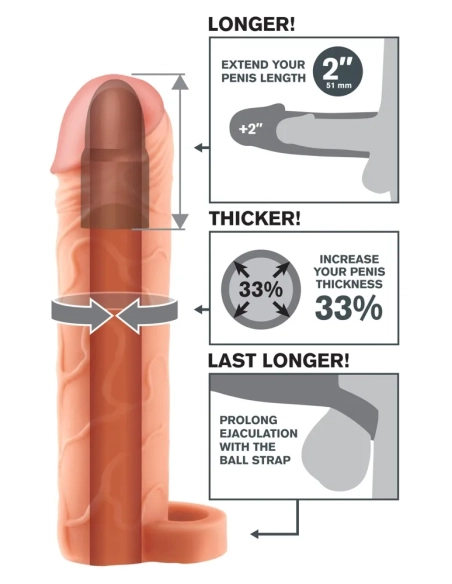 X-TENSION Perfect 2 návlek na penis s kroužkem na varlata