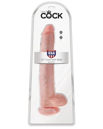 Obrovské XXL dildo King Cock 14 Horn Dildo 35cm Natural