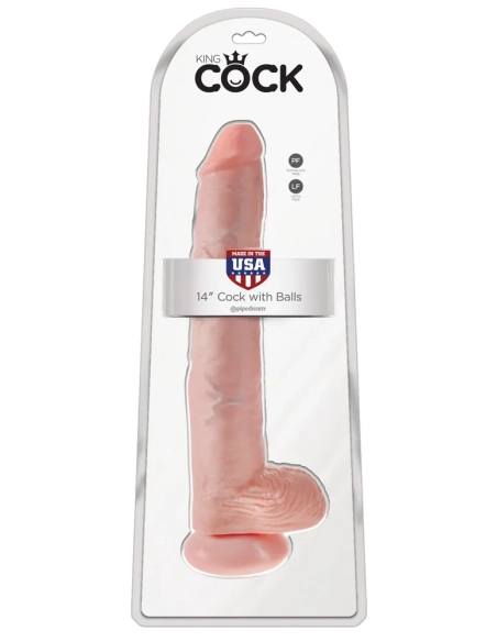 Obrovské XXL dildo King Cock 14 Horn Dildo 35cm Natural