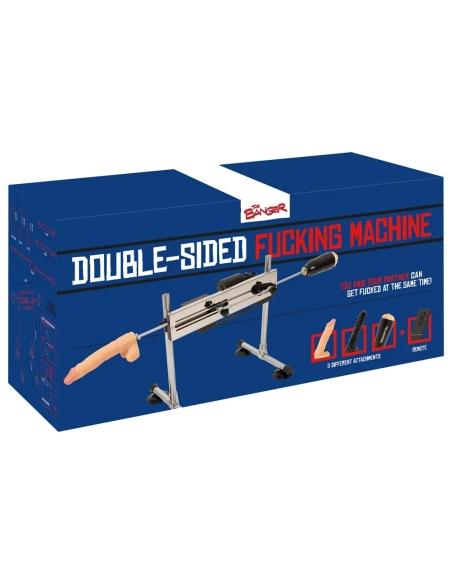 Dokonalý šukací stroj The Banger DS Fucking Machine - oboustranný sexuální stroj se 2 vibrátory a umělou kundičkou