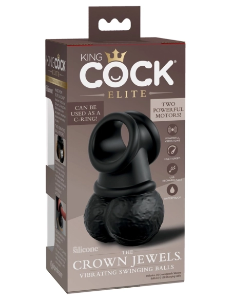 Vibrační erekční prsten King Cock Elite Crown Jewels