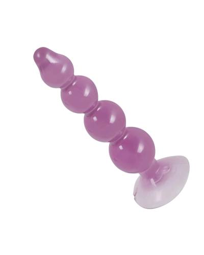anal beads - anální kolík s přísavkou (fialový)