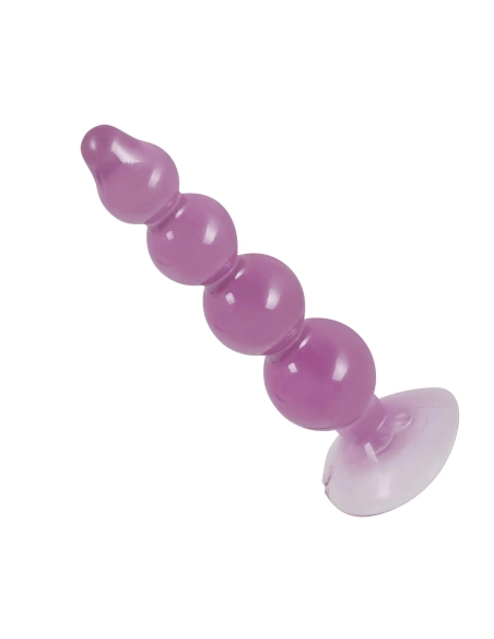 anal beads - anální kolík s přísavkou (fialový)
