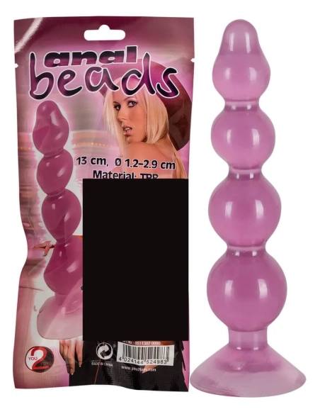 anal beads - anální kolík s přísavkou (fialový)