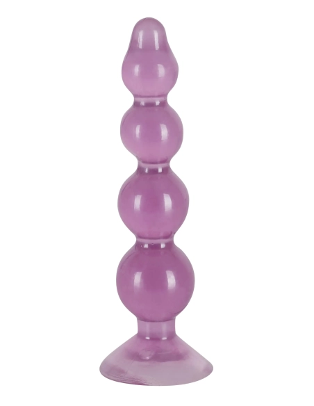 anal beads - anální kolík s přísavkou (fialový)