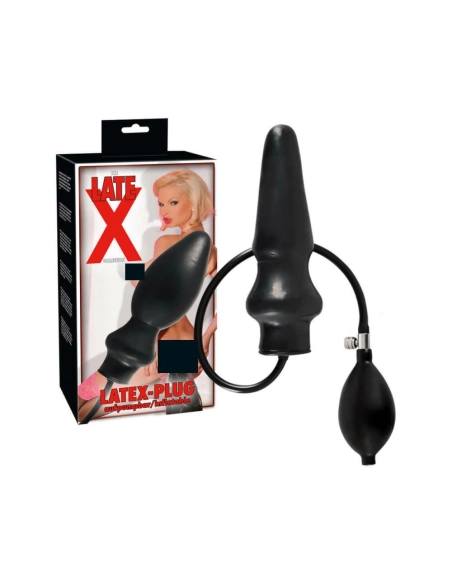 LATEX černý nafukovací anální kolík velký