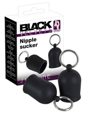 Černé kovové přísavky na bradavky Black Velvet