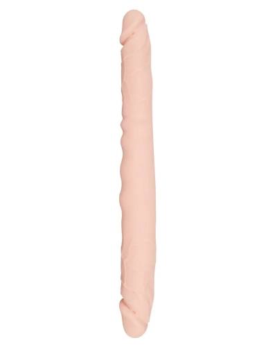 Oboustranné silikonové dildo přírodní
