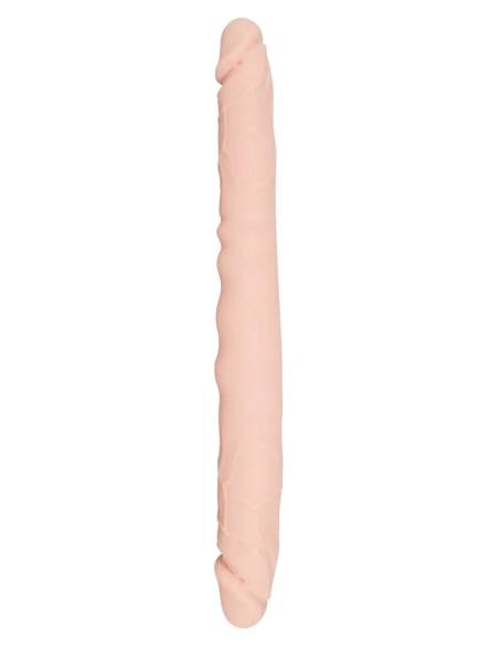 Oboustranné silikonové dildo přírodní