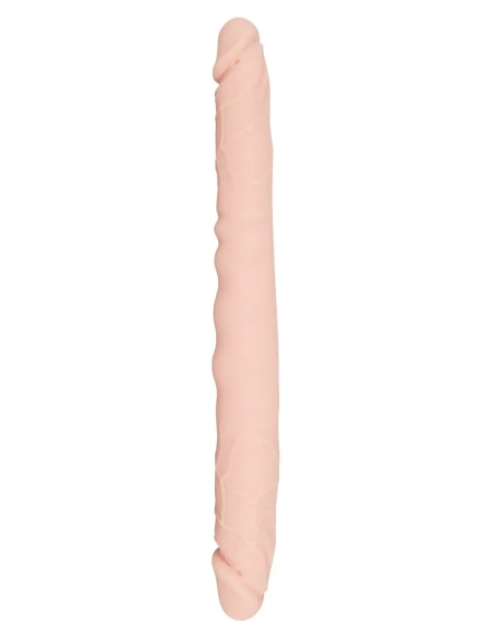 Oboustranné silikonové dildo přírodní