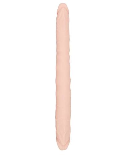 Oboustranné silikonové dildo přírodní