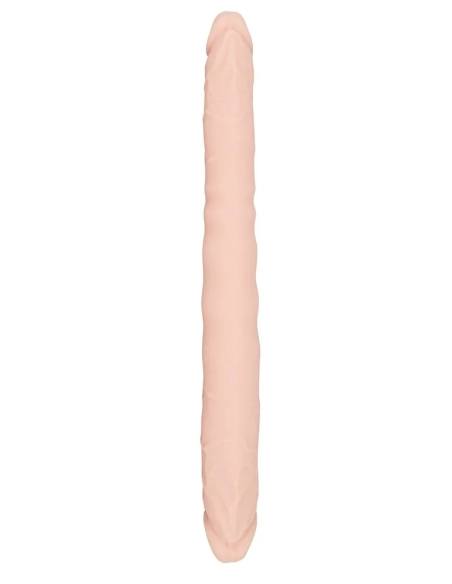 Oboustranné silikonové dildo přírodní