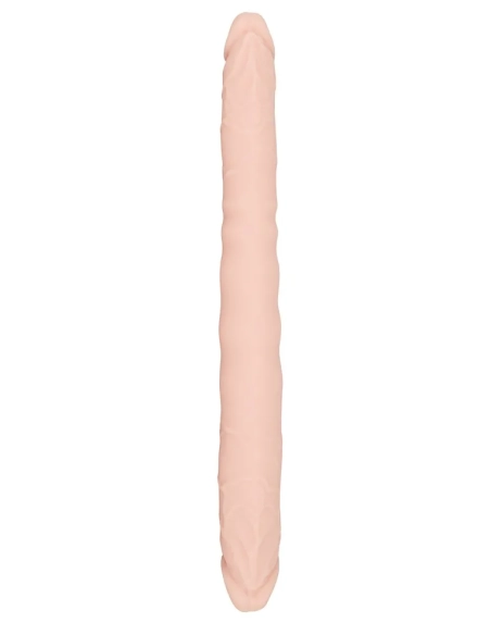 Oboustranné silikonové dildo přírodní