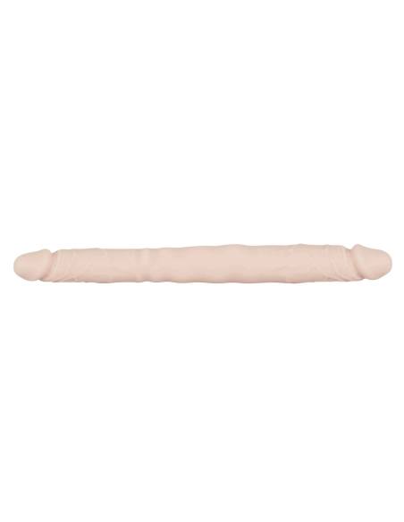 Oboustranné silikonové dildo přírodní