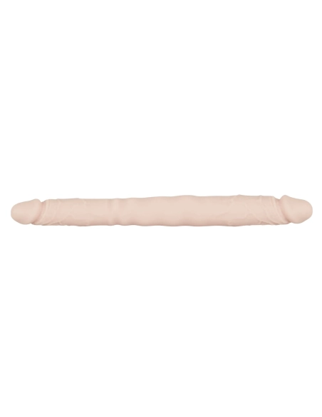 Oboustranné silikonové dildo přírodní