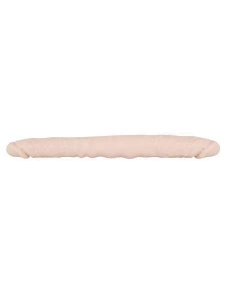 Oboustranné silikonové dildo přírodní