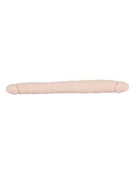 Oboustranné silikonové dildo přírodní