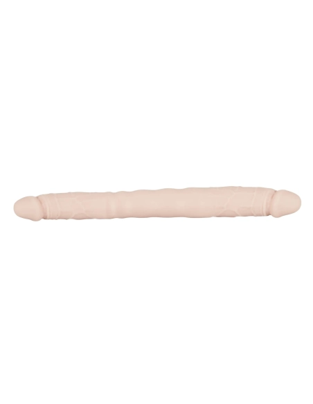 Oboustranné silikonové dildo přírodní