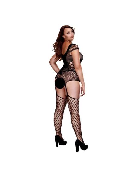Necc korzet s krátkými rukávy BACI Plus Size černý