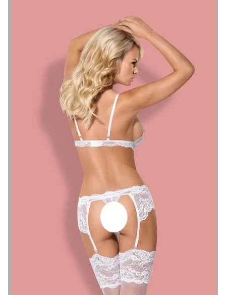 3 dílná sada erotického prádla Obsessive - 810-SEG-1 SET 3PCS White