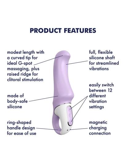 Vibrátor na bod G Satisfyer Vibes Charming Smile fialový