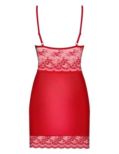 Červená košilka Obsessive Lovice Lace Nightwear with Tangle