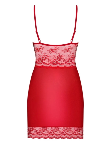 Červená košilka Obsessive Lovice Lace Nightwear with Tangle