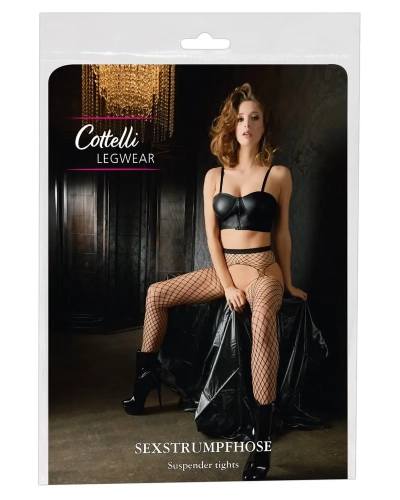 Otevřené síťované punčochy Cottelli
