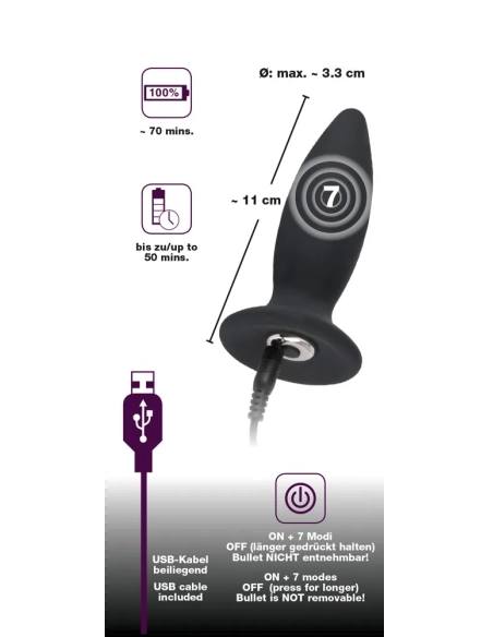 Nabíjecí anální vibrátor pro začátečníky Black Velvet S malý