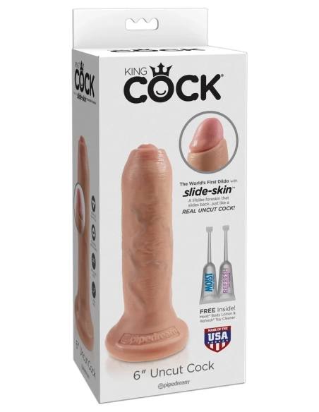 Realistické dildo s předkožkou King Cock 6 - 15cm