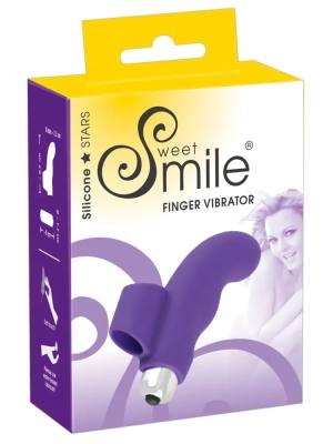 Vlnitý silikonový vibrátor na prsty SMILE Finger fialový