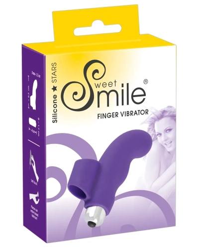 Vlnitý silikonový vibrátor na prsty SMILE Finger fialový