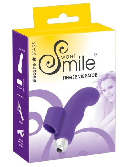 Vlnitý silikonový vibrátor na prsty SMILE Finger fialový