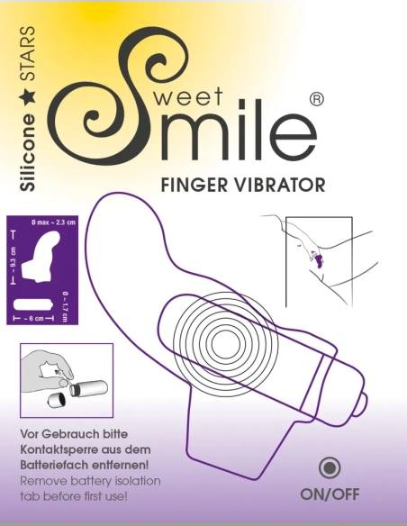 Vlnitý silikonový vibrátor na prsty SMILE Finger fialový