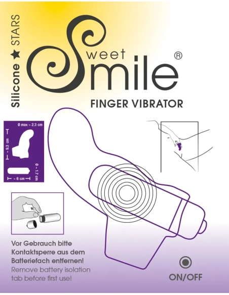 Vlnitý silikonový vibrátor na prsty SMILE Finger fialový