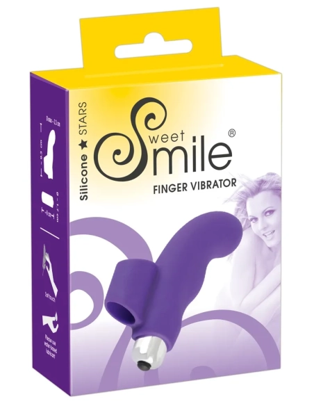 Vlnitý silikonový vibrátor na prsty SMILE Finger fialový