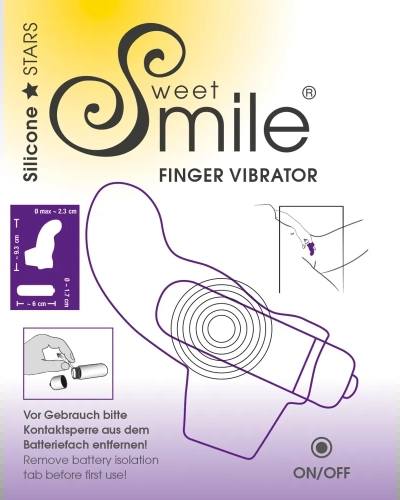 Vlnitý silikonový vibrátor na prsty SMILE Finger fialový