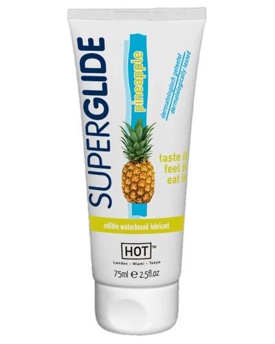 Ochucený ananasový lubrikační gel HOT Superglide Pineapple Edible Lubricant 75ml