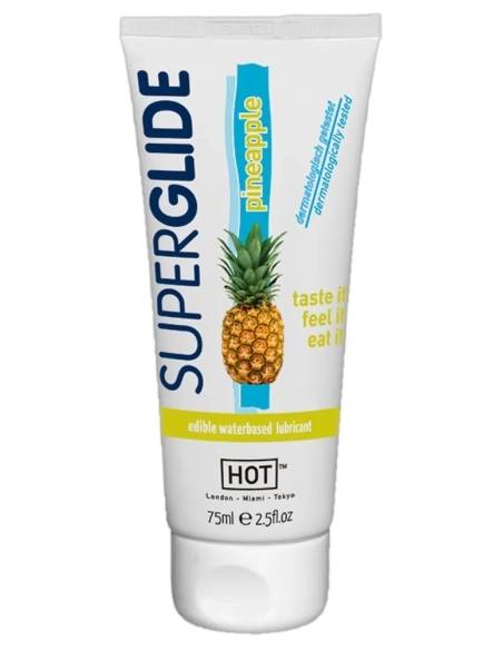 Ochucený ananasový lubrikační gel HOT Superglide Pineapple Edible Lubricant 75ml